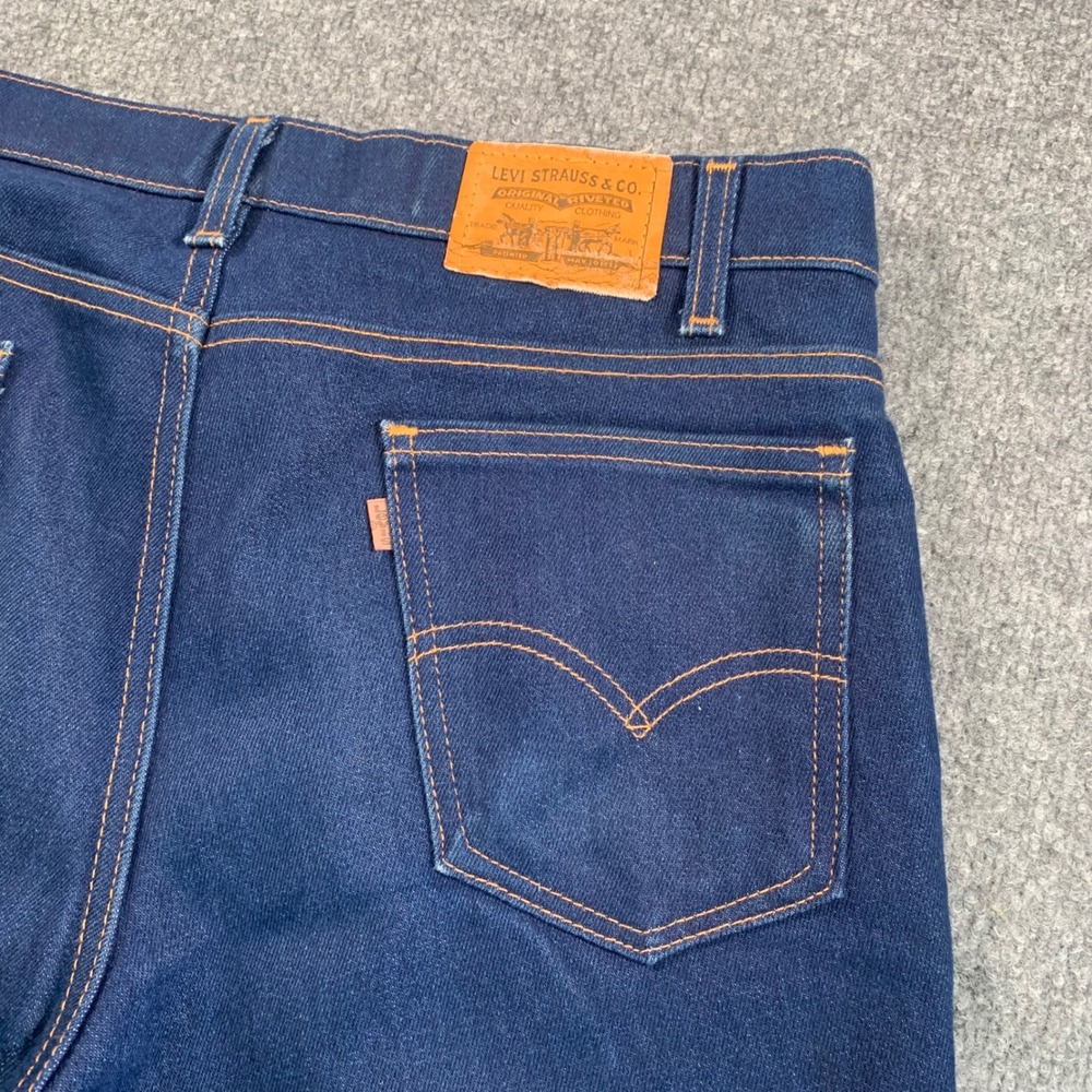 Vintage Levis 517 Orange Tab Jeans Mens 36x30 Dark Wash Bootcut Made in USA